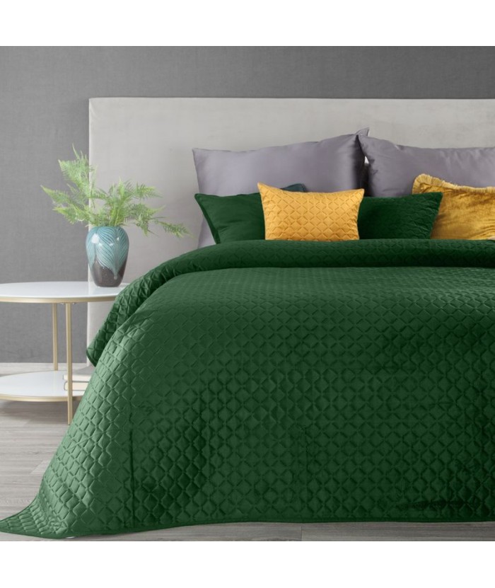 Narzuta velvet Dimon 230x260 ciemnozielona Eurofirany Narzuta velvet Dimon 230x260 ciemnozielona