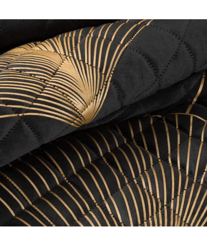 Narzuta velvet Ginko 1 170x210 czarna