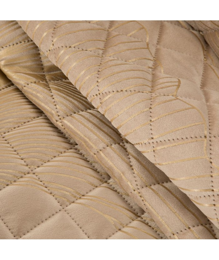 Narzuta velvet Ginko 1 170x210 beżowa Eurofirany Narzuta velvet Ginko 1 170x210 beżowa