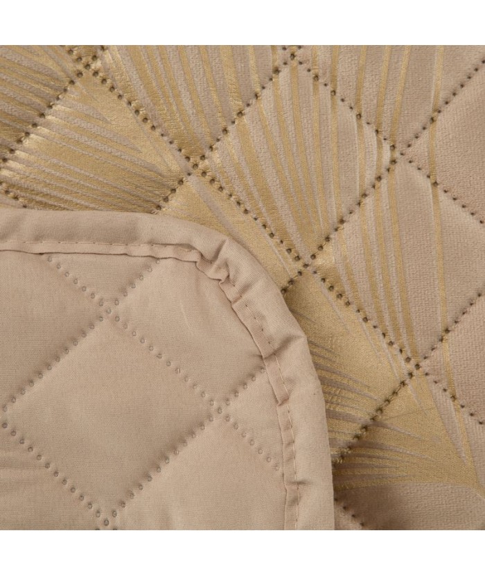 Narzuta velvet Ginko 1 170x210 beżowa Eurofirany Narzuta velvet Ginko 1 170x210 beżowa