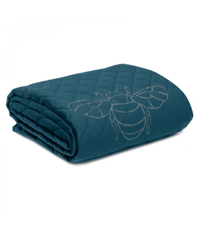 Narzuta velvet Stela 1 170x210 ciemnoturkusowa