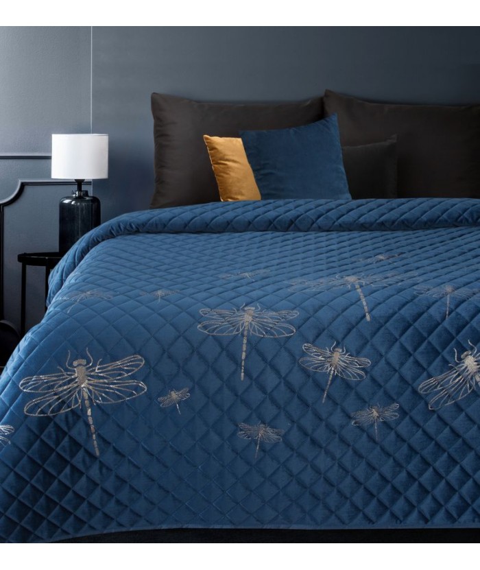 Narzuta velvet Lori 170x210 granatowa