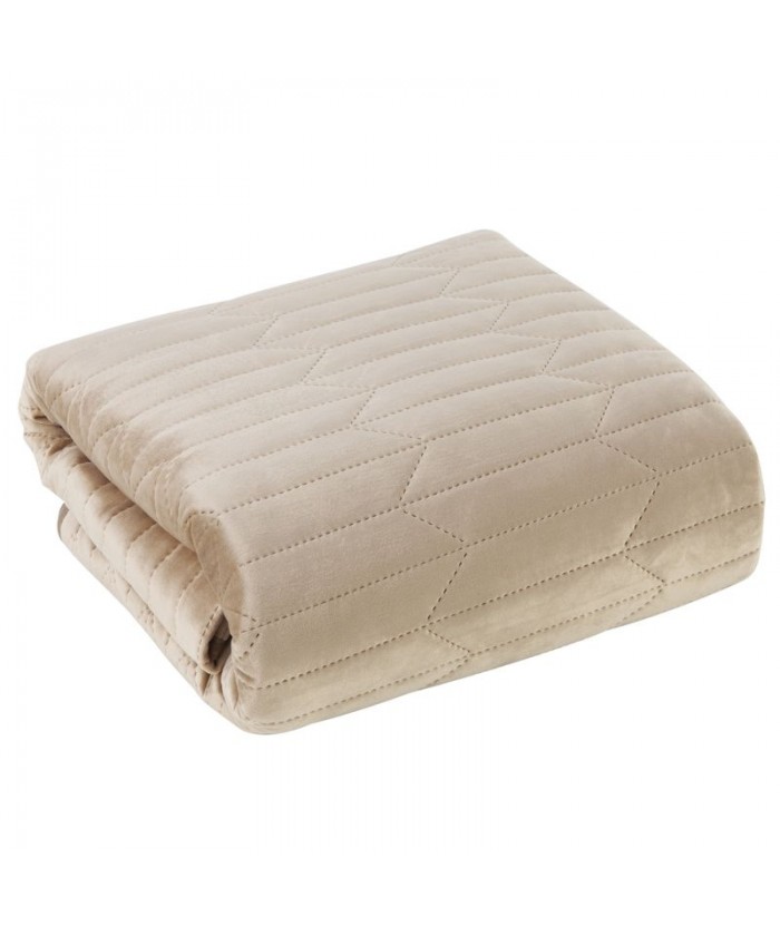 Narzuta velvet Sofia 1 200x220 beżowa Eurofirany Narzuta velvet Sofia 1 200x220 beżowa