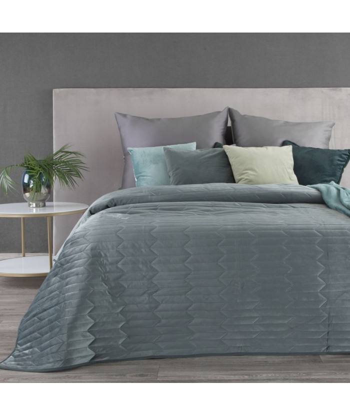 Narzuta velvet Sofia 1 200x220 ciemnomiętowa Eurofirany Narzuta velvet Sofia 1 200x220 ciemnomiętowa
