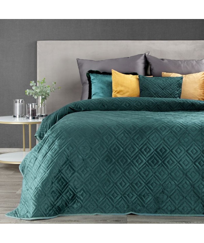 Narzuta velvet Ariel 3 220x240 ciemnoturkusowa Eurofirany Narzuta velvet Ariel 3 220x240 ciemnoturkusowa