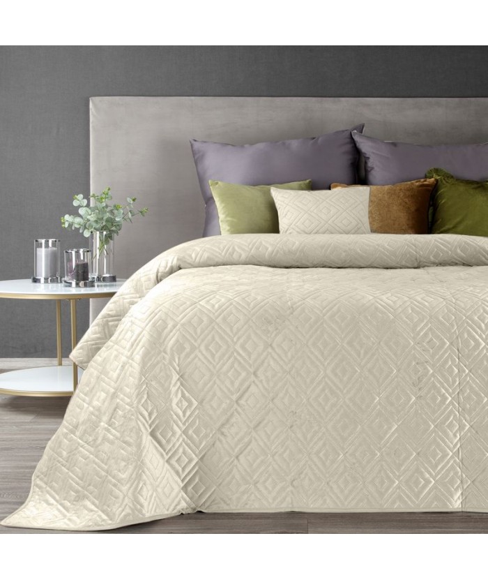 Narzuta velvet Ariel 3 220x240 kremowa Eurofirany Narzuta velvet Ariel 3 220x240 kremowa