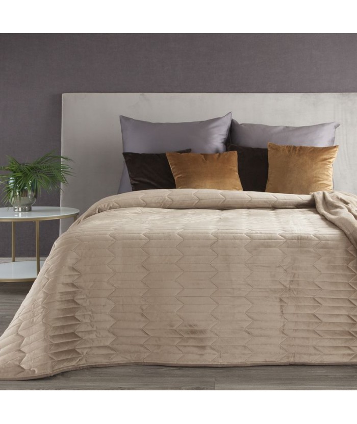 Narzuta velvet Sofia 1 220x240 beżowa Eurofirany Narzuta velvet Sofia 1 220x240 beżowa