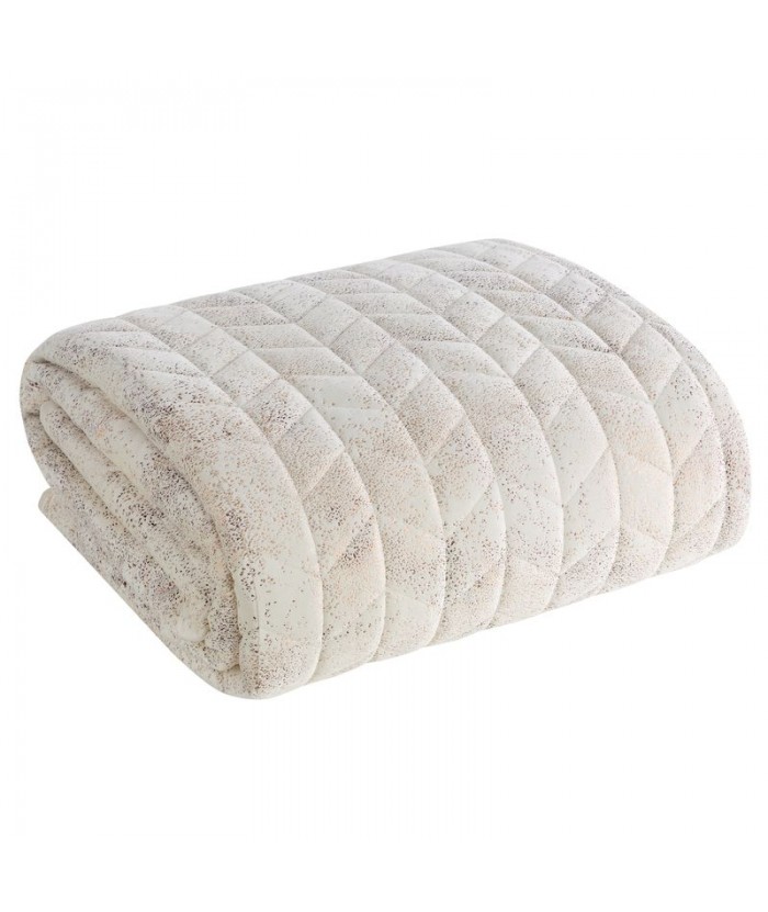 Narzuta velvet Agata 220x240 kremowa/złota Eurofirany Narzuta velvet Agata 220x240 kremowa/złota