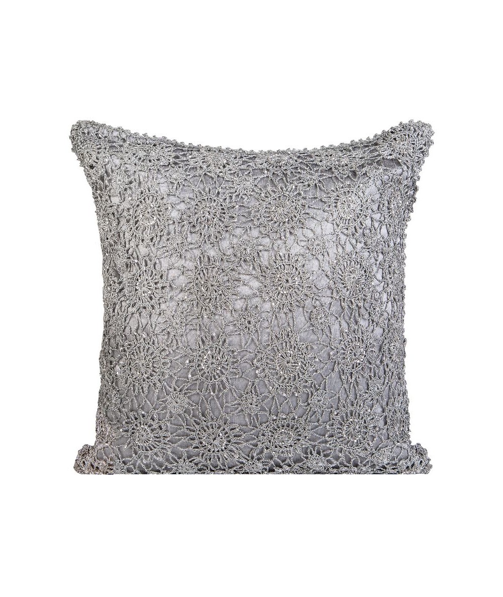 Poszewka z koronką Koronka 40x40 srebrna