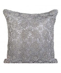 Poszewka z koronką Koronka 40x40 srebrna