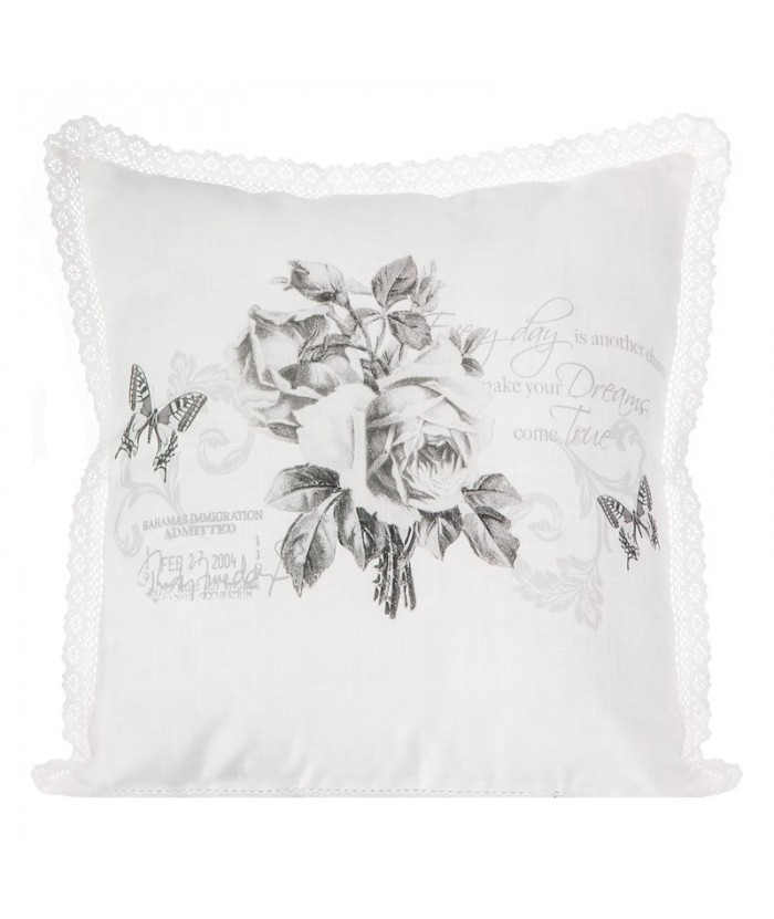 Poszewka z koronką Dahlia 45x45 biała