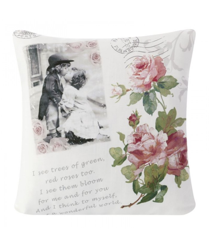 Poszewka Kiss 45x45 kremowa
