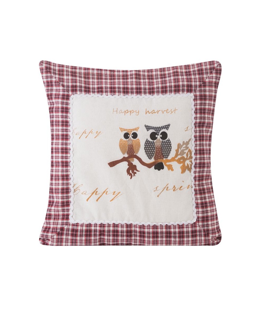 Poszewka Heto 1 40x40 czerwona/naturalna