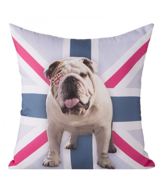 Poszewka Avis 40x40 stalowa/różowa