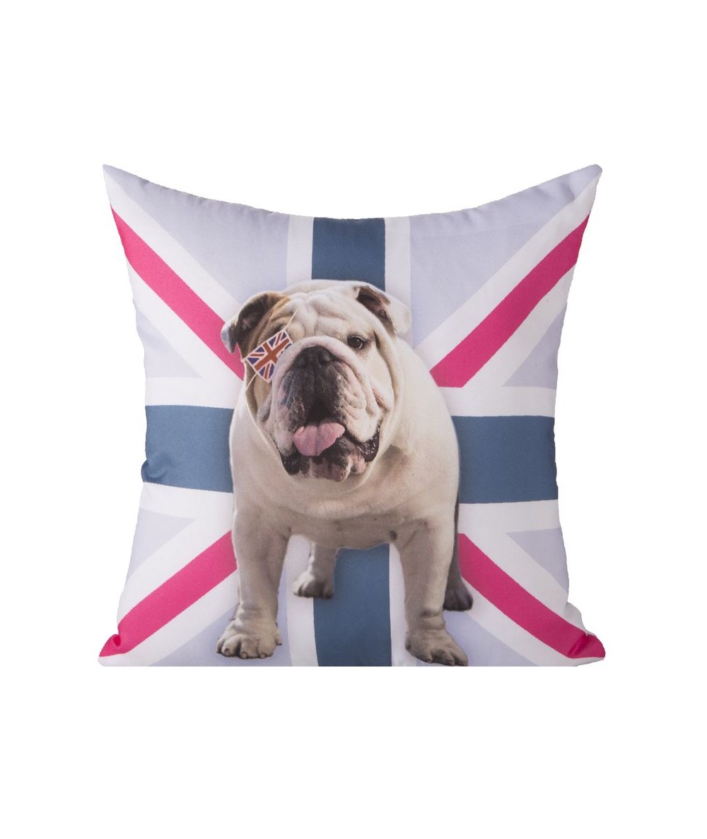 Poszewka Avis 40x40 stalowa/różowa