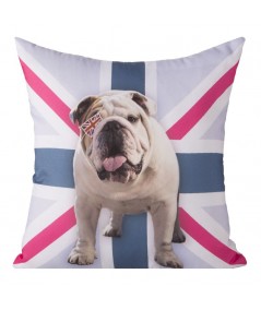 Poszewka Avis 40x40 stalowa/różowa