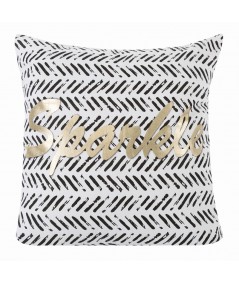 Poszewka Olly 40x40 biała/złota