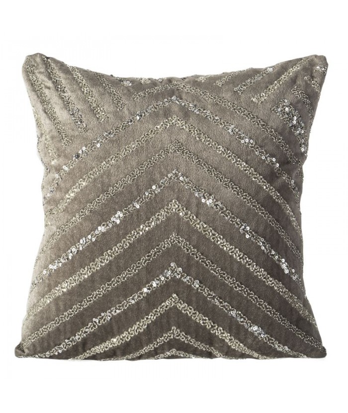 Poszewka velvet Anja 40x40 stalowa/srebrna