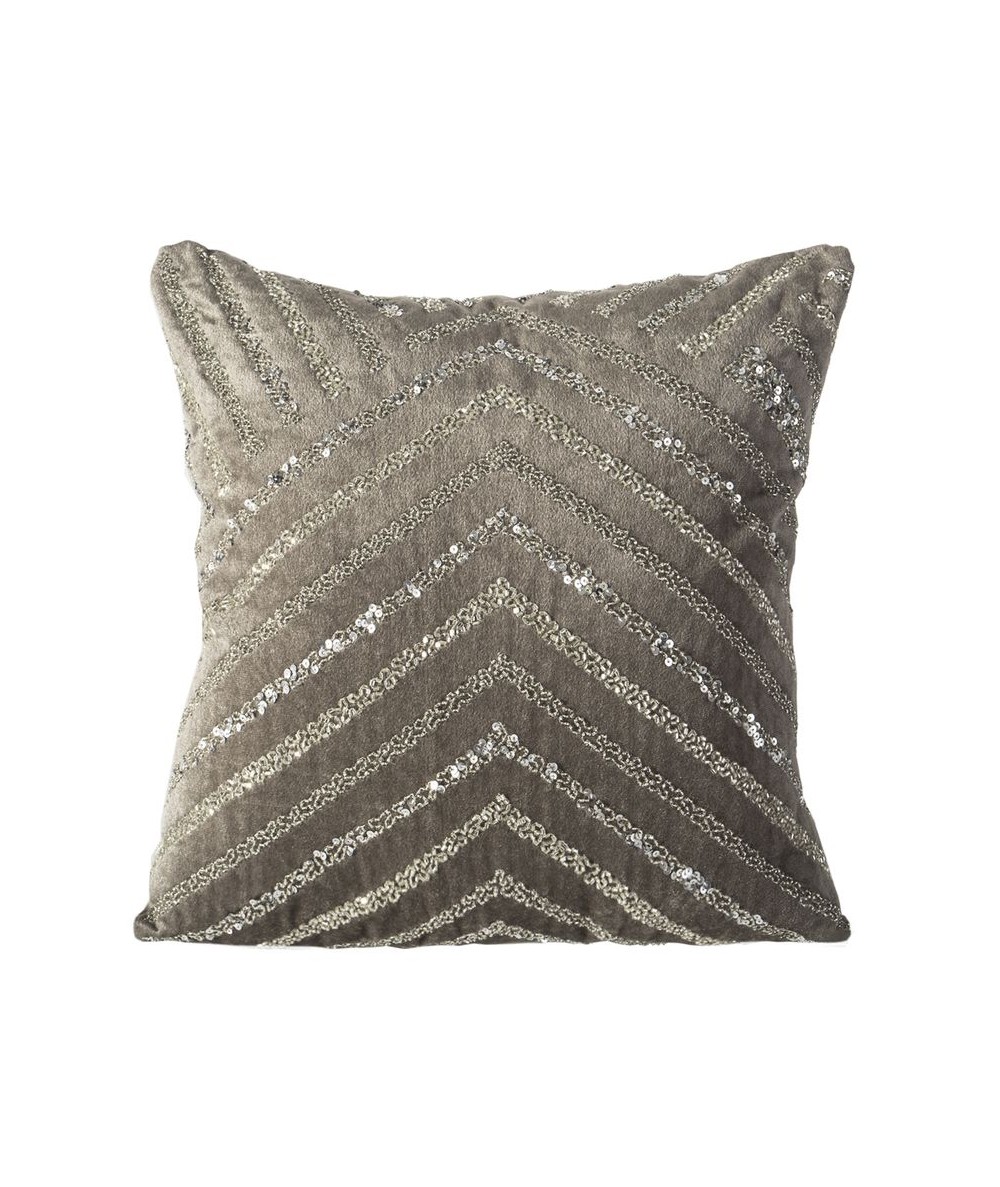 Poszewka velvet Anja 40x40 stalowa/srebrna