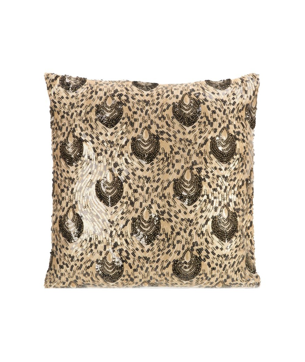 Poszewka z cekinami Malio  45x45 złota/czarna