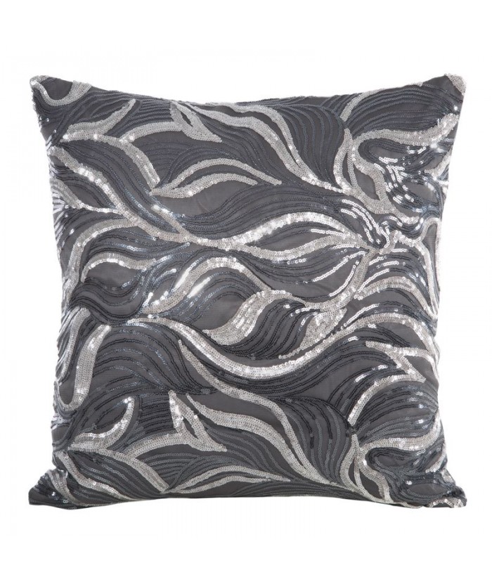 Poszewka z cekinami Aliza  45x45 stalowa/srebrna