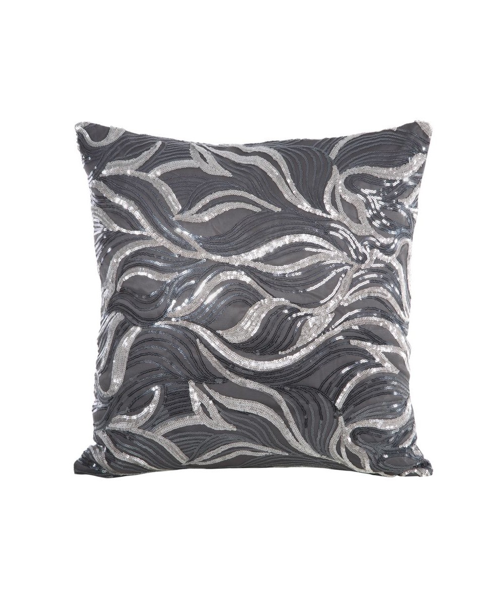 Poszewka z cekinami Aliza  45x45 stalowa/srebrna