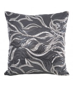 Poszewka z cekinami Aliza  45x45 stalowa/srebrna