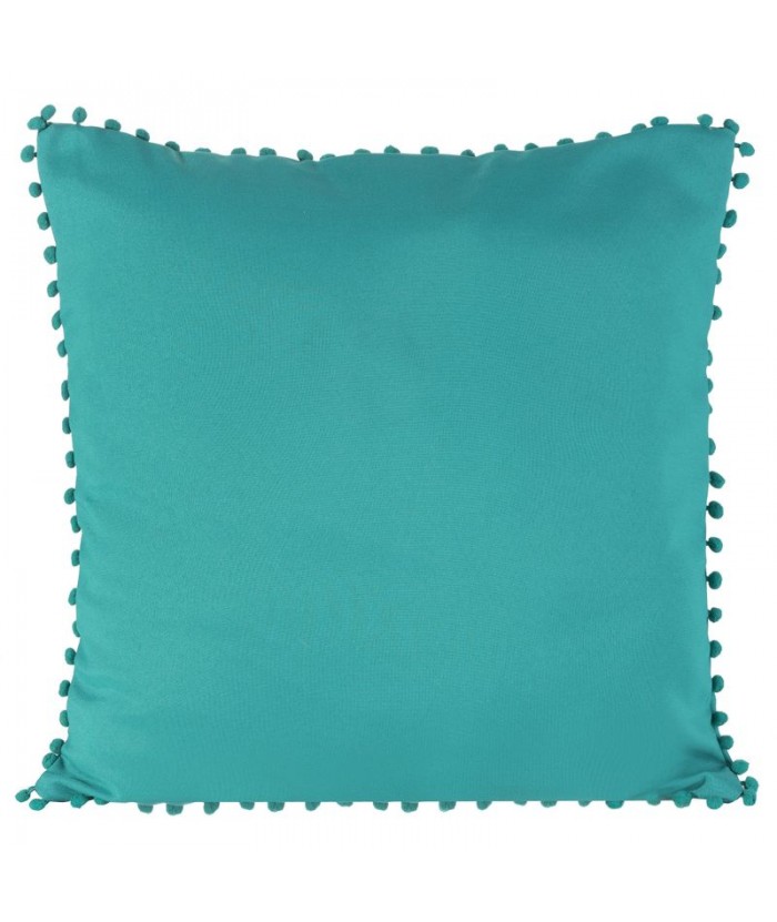 Poszewka z pomponami Defne 45x45 turkusowa