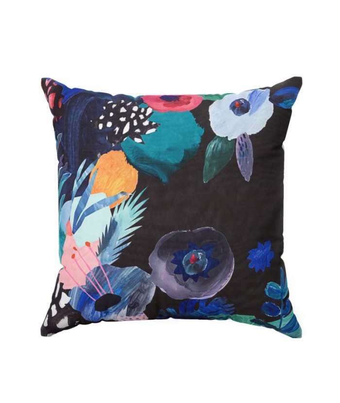Poszewka Mija 2 45x45 czarna/niebieska