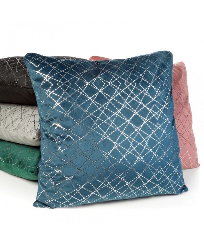 Poszewka velvet Moly 45x45 różowa/srebrna Eurofirany Poszewka velvet Moly 45x45 różowa/srebrna