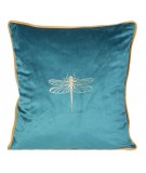 Poszewka velvet Lori 45x45 ciemnoturkusowa/złota