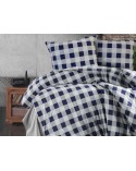 Pościel bawełniana 200x220 + 2x70x80 Edmon Navy Blue Exclusive
