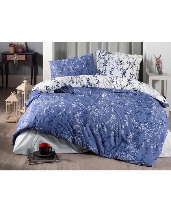 Pościel bawełniana 160x200 + 2x70x80 Zena Navy Blue Exclusive Darymex Pościel bawełniana 160x200 + 2x70x80 Zena Navy Blue Exclusive
