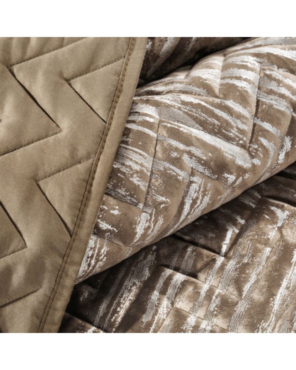 Narzuta velvet 170x210 Agata brązowa/srebrna Eurofirany Narzuta velvet 170x210 Agata brązowa/srebrna
