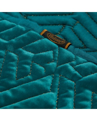 Narzuta velvet 220x240 Deniz turkusowa/złota