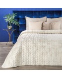 Narzuta velvet 170x210 Agata kremowa/złota