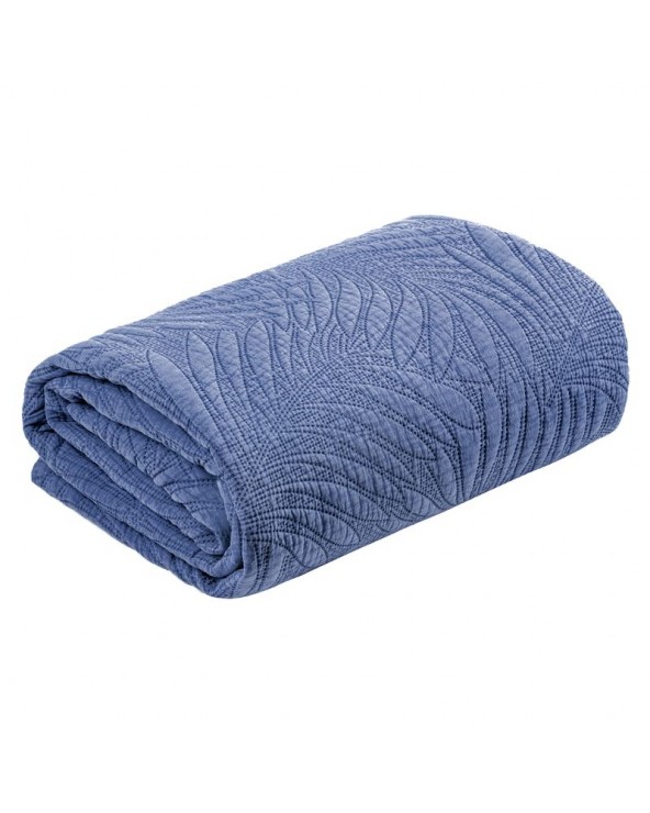 Narzuta mikrofibra stonewashed 170x210 Stone 1 niebieska