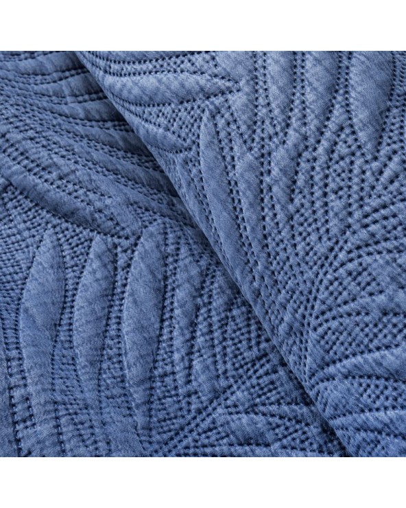 Narzuta mikrofibra stonewashed 170x210 Stone 1 niebieska