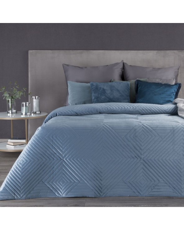 Narzuta velvet 230x260 Sofia 2 niebieska