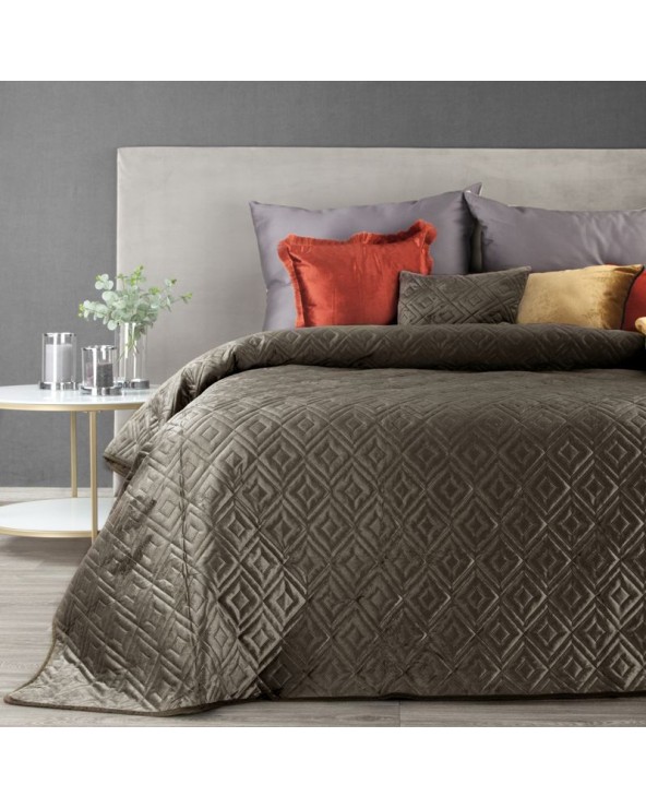 Narzuta velvet 170x210 Ariel 3 brązowa Eurofirany Narzuta velvet 170x210 Ariel 3 brązowa
