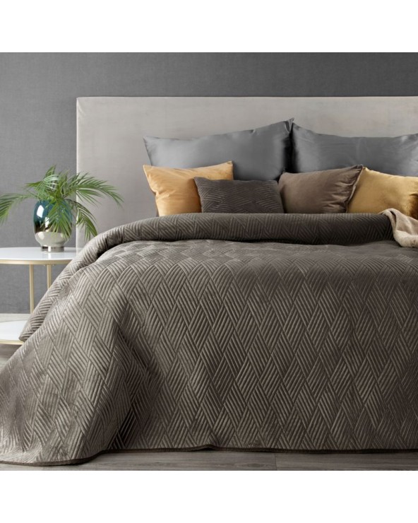 Narzuta velvet 220x240 Ariel 1 brązowa