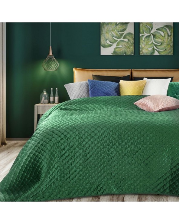 Narzuta velvet 220x240 Ariel ciemnozielona