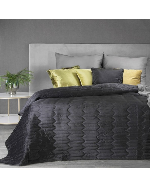 Narzuta velvet 200x220 Sofia 1 czarna Eurofirany Narzuta velvet 200x220 Sofia 1 czarna