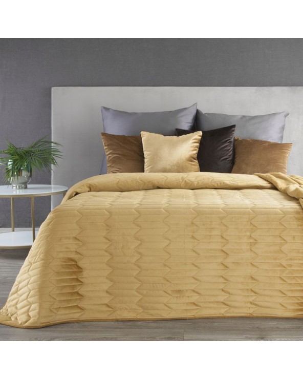Narzuta velvet 200x220 Sofia 1 miodowa