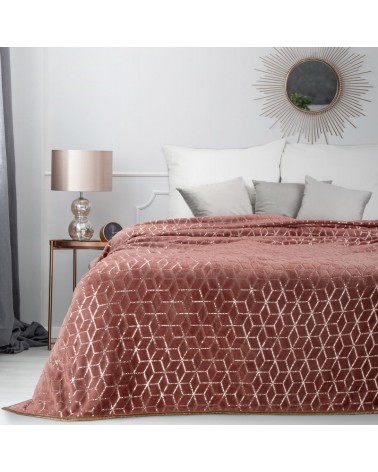 Narzuta velvet 170x210 Oli miedziany róż