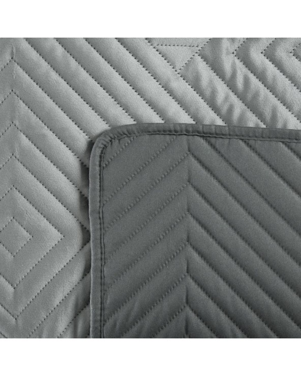 Narzuta velvet 220x240 Sofia 2 srebrna