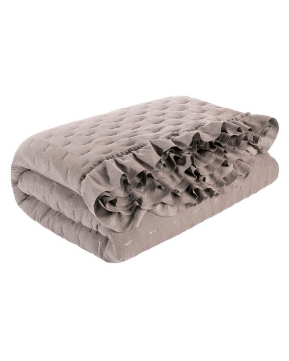 Narzuta z falbanami 170x210 Libi pudrowa Eurofirany Narzuta z falbanami 170x210 Libi pudrowa
