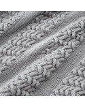 Koc pleciony 130x170 srebrny