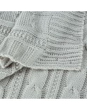 Koc akrylowy pleciony 130x170 srebrny