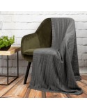 Koc akrylowy pleciony 130x170 stalowy
